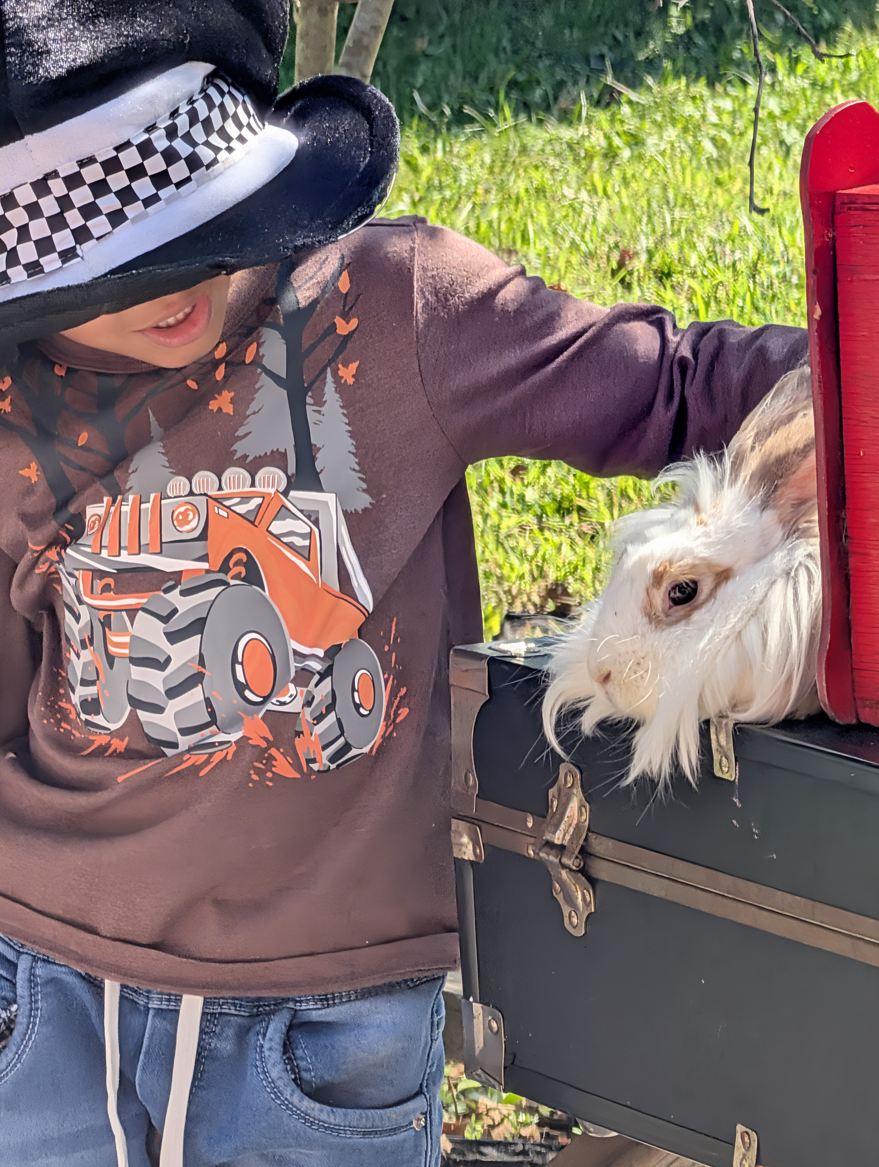 Child petting bunny interaction - Staten Island Magicians by Binx