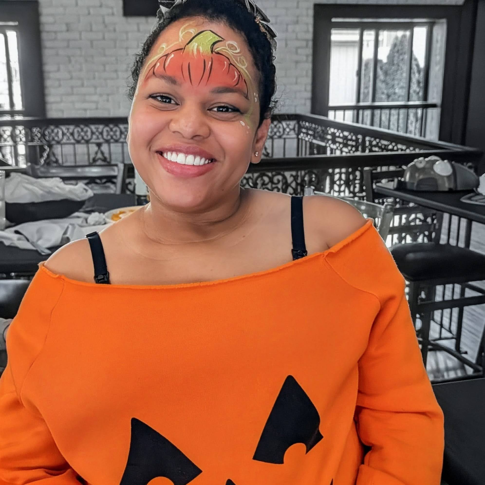 Staten island facepainting pumpkin - Staten Island Magicians by Binx